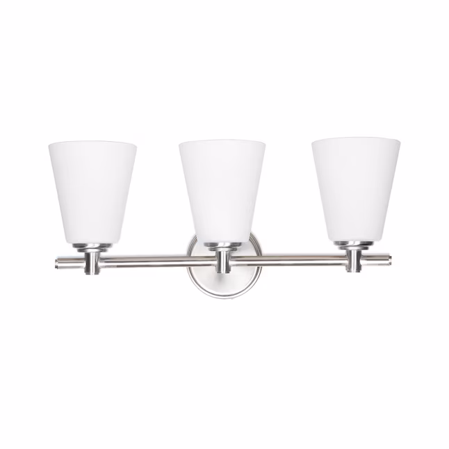 Vanity Lights For Bathroom 20.25-in 3 -Light Brushed Nickel Modern/contemporary Vanity light