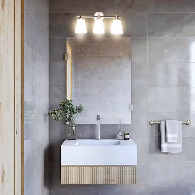 Vanity Lights For Bathroom 20.25-in 3 -Light Brushed Nickel Modern/contemporary Vanity light