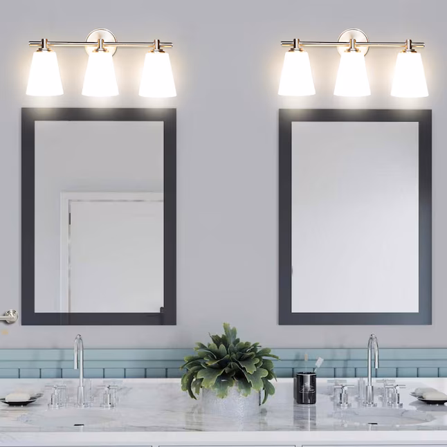 Vanity Lights For Bathroom 20.25-in 3 -Light Brushed Nickel Modern/contemporary Vanity light