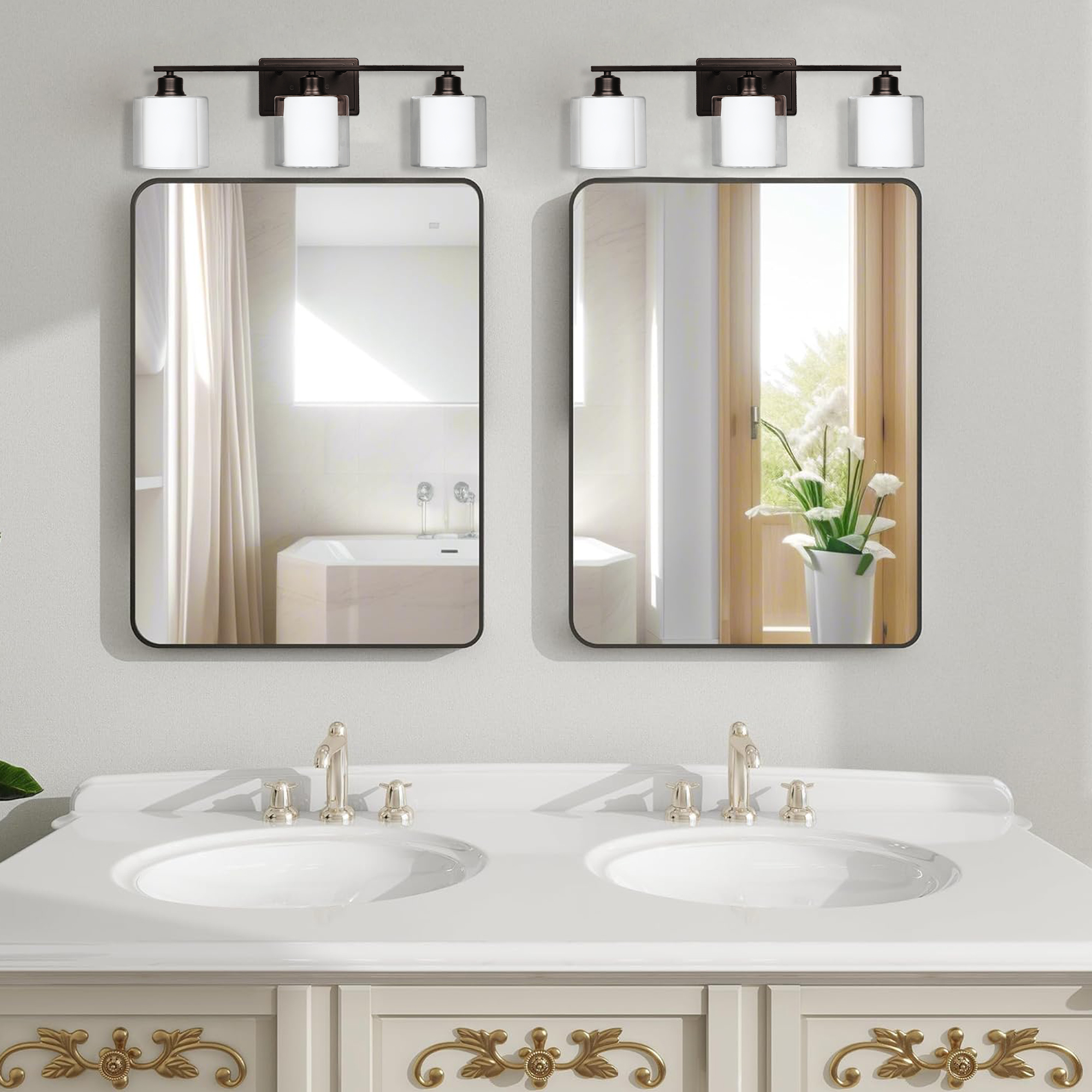 VT352400-ORB - Vanity Light 24.75-in 3 -Light Oil-rubbed Bronze Modern/contemporary Vanity light