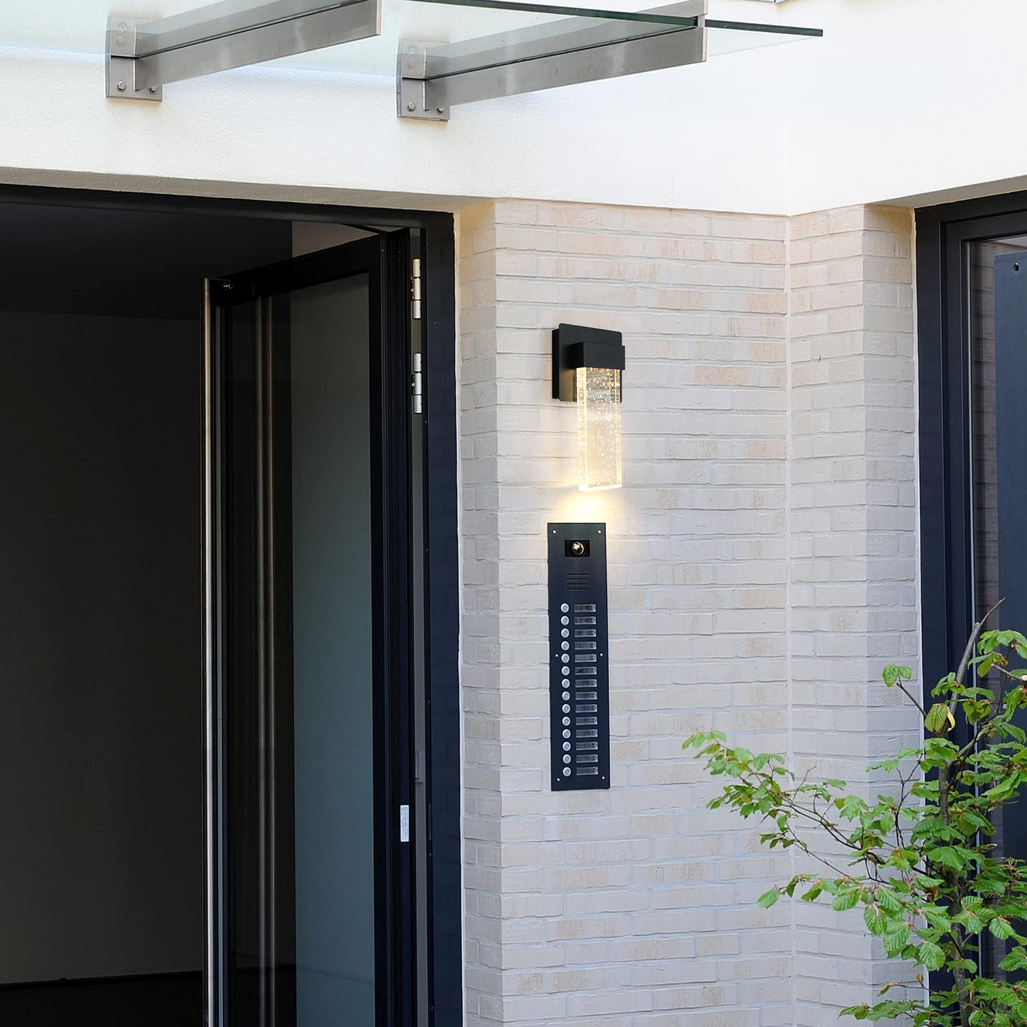 GW340301L-BK - Wall Lantern 4.7-in W 1 -Light Matte Black Integrated LED Wall Sconce