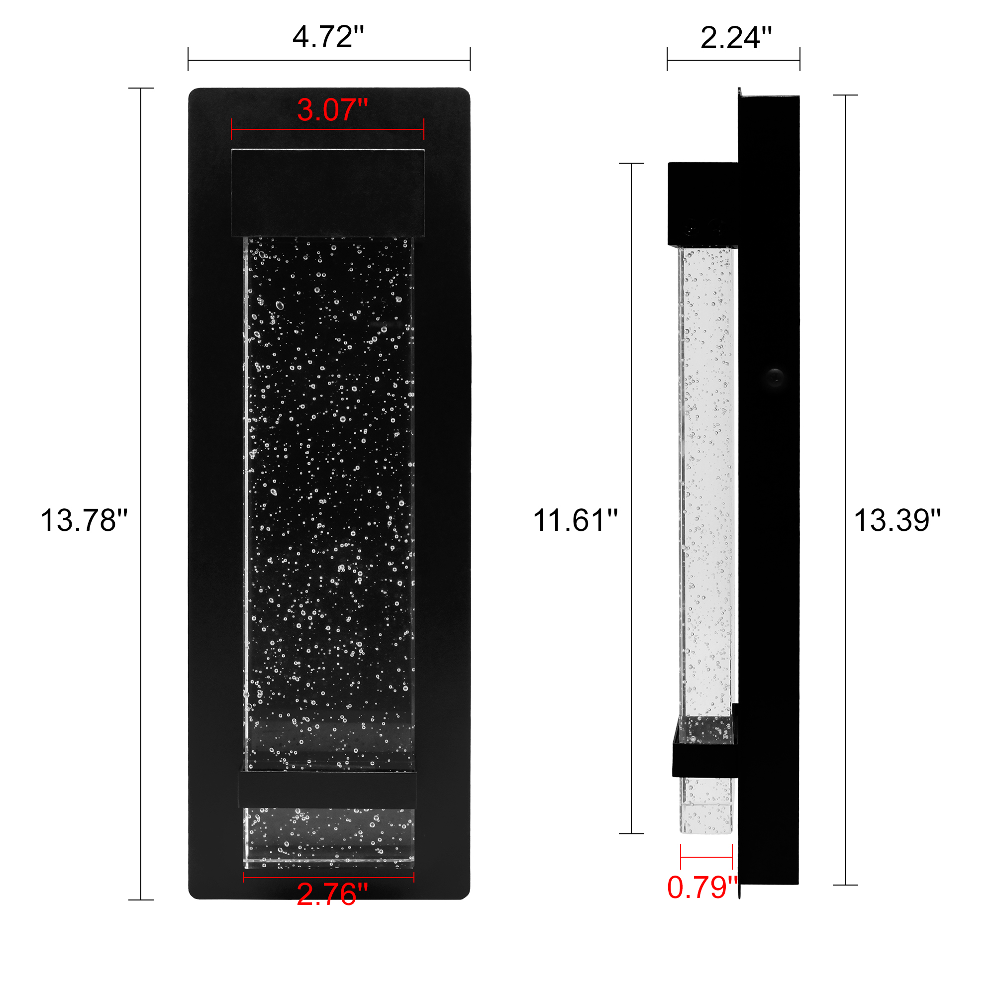 GW340311L-BK - Wall Lantern 4.7-in W 1 -Light Matte Black Integrated LED Wall Sconce