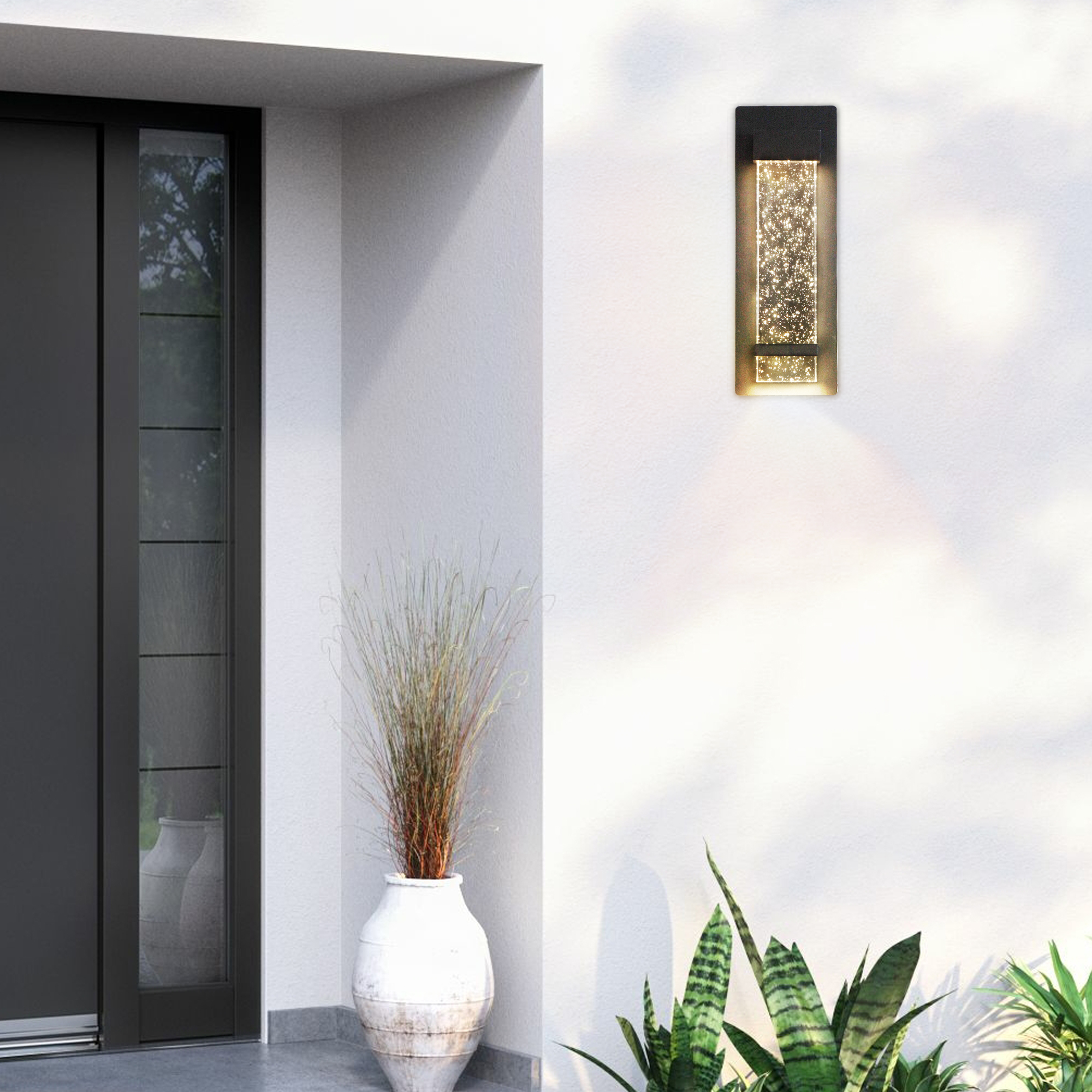 GW340311L-BK - Wall Lantern 4.7-in W 1 -Light Matte Black Integrated LED Wall Sconce