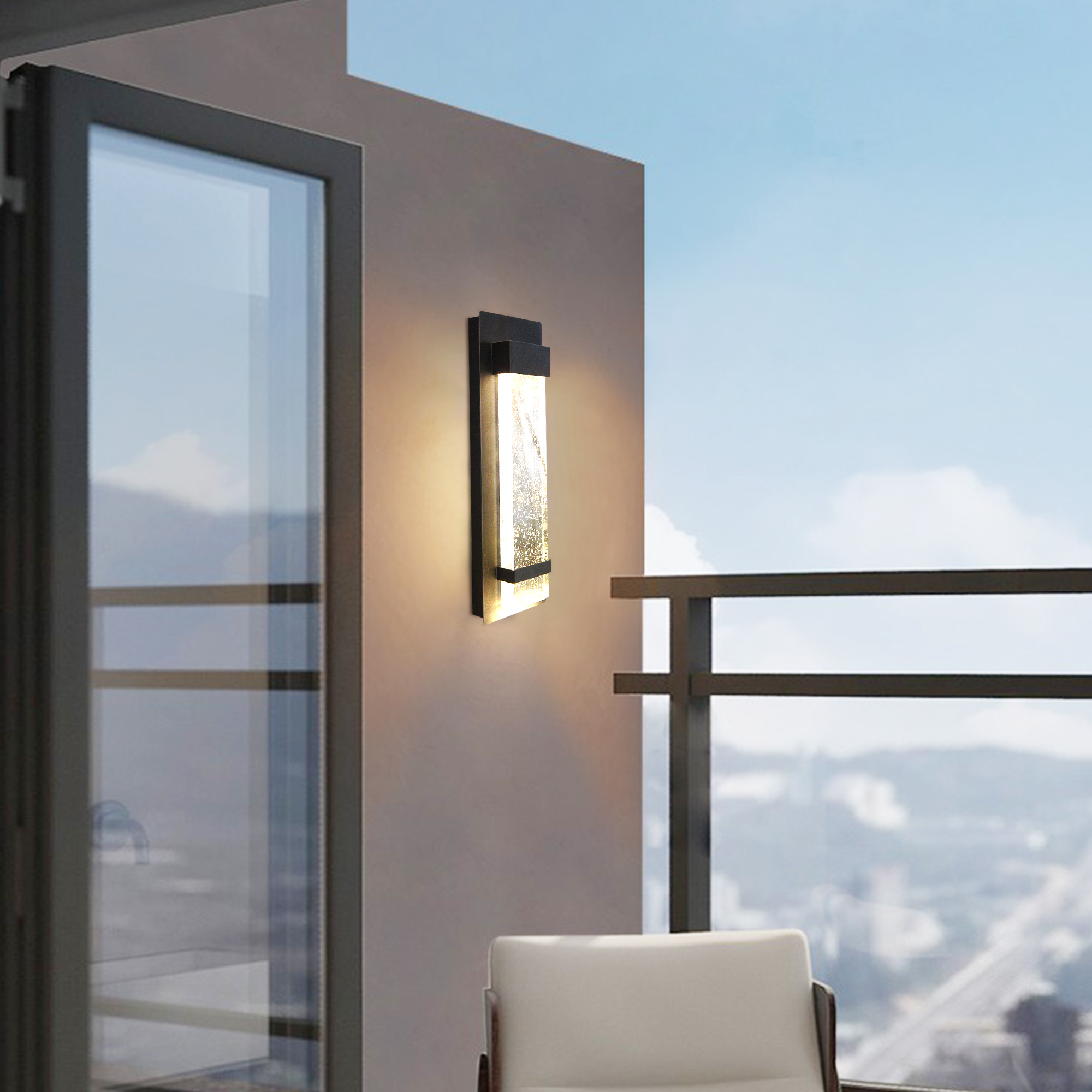 GW340311L-BK - Wall Lantern 4.7-in W 1 -Light Matte Black Integrated LED Wall Sconce