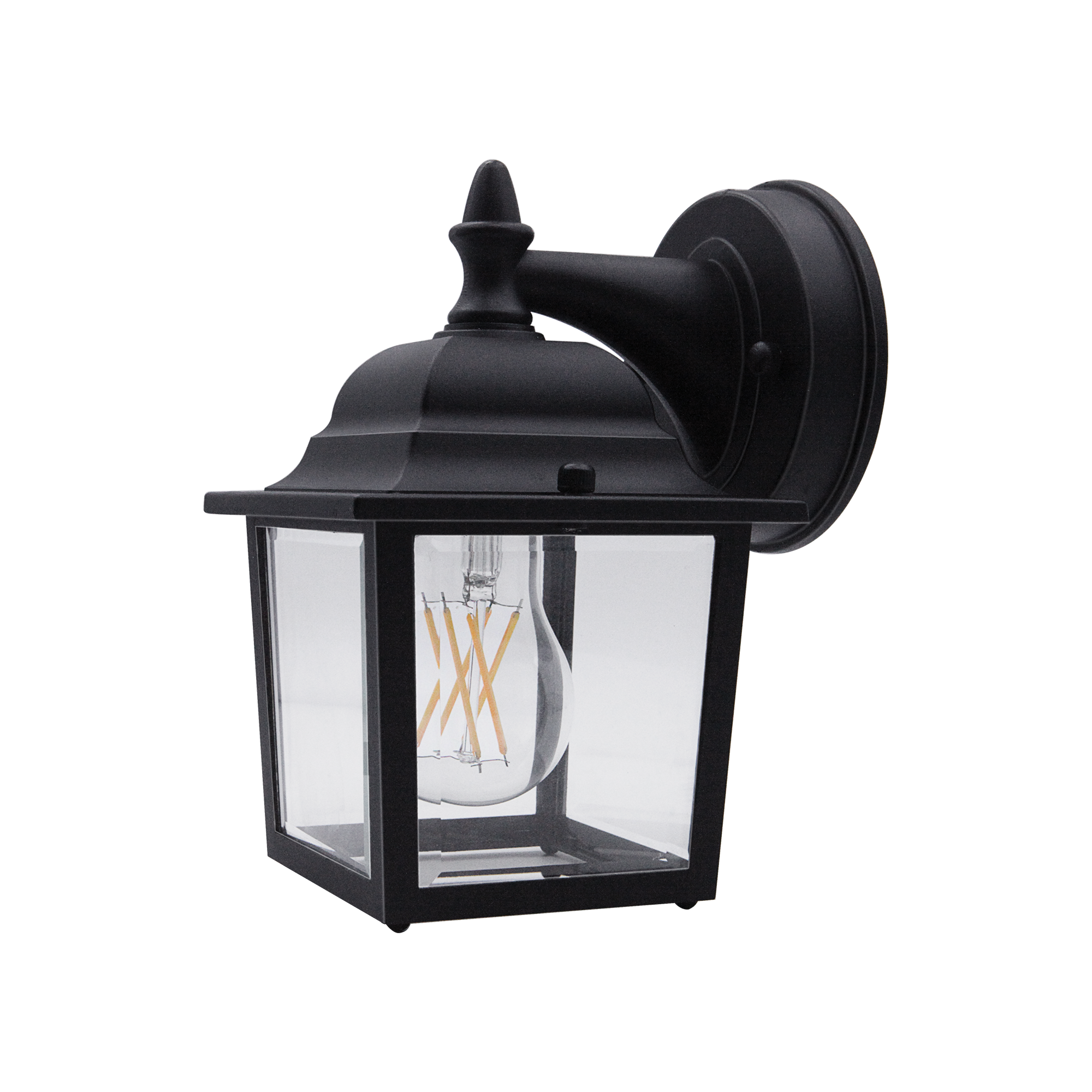OD05080601-BK-2PKS - Wall Lantern 2 -Pack 2 -Light 8.4-in H Matte Black Hardwired Outdoor Wall Light