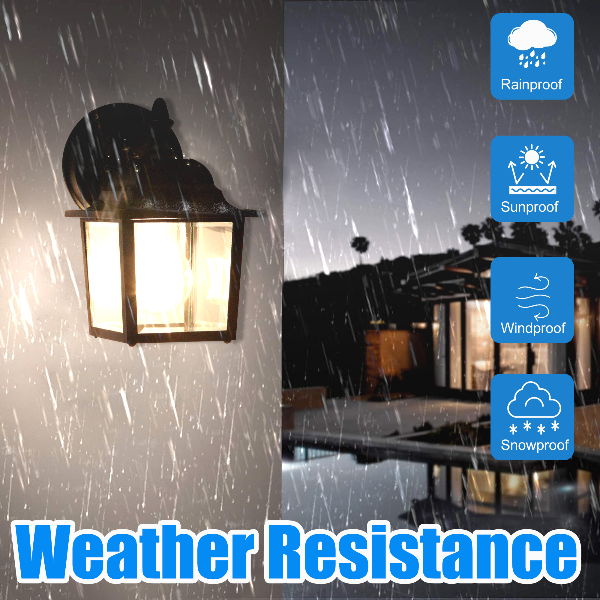 OD05080601-BK-2PKS - Wall Lantern 2 -Pack 2 -Light 8.4-in H Matte Black Hardwired Outdoor Wall Light