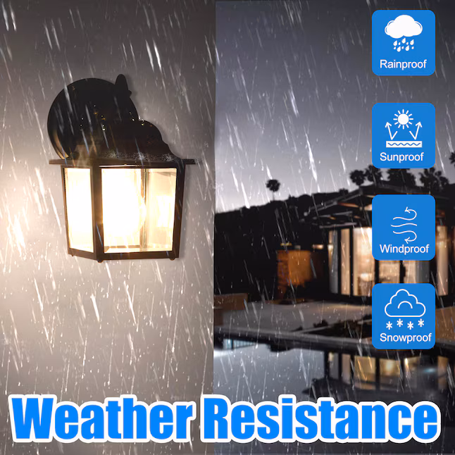 Wall Lantern 2 -Pack 2 -Light 8.4-in H Matte Black Hardwired Outdoor Wall Light