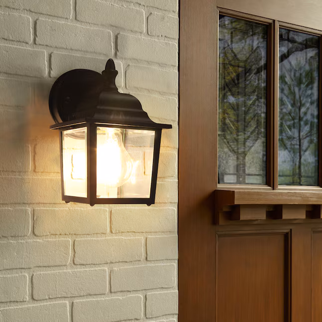 Wall Lantern 2 -Pack 2 -Light 8.4-in H Matte Black Hardwired Outdoor Wall Light