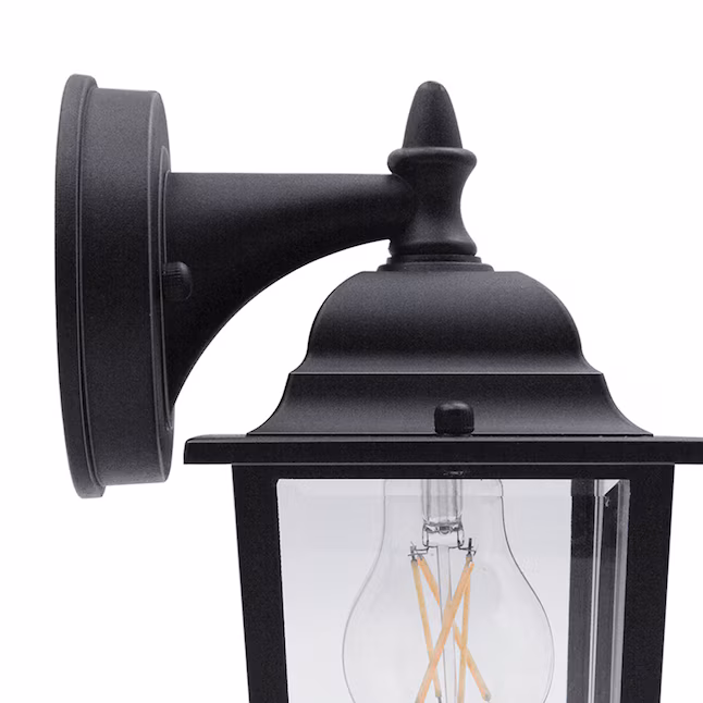 Wall Lantern 2 -Pack 2 -Light 8.4-in H Matte Black Hardwired Outdoor Wall Light