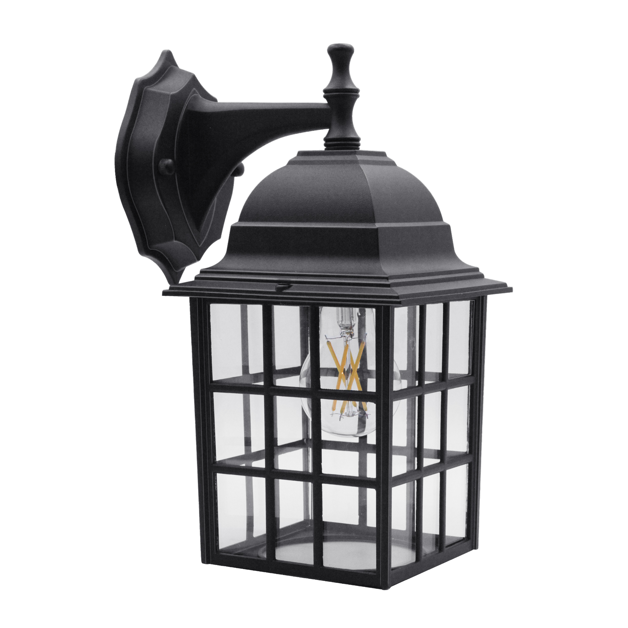OD050812-BK - Wall Lantern 1 -Light 12.2-in H Matte Black Hardwired Outdoor Wall Light