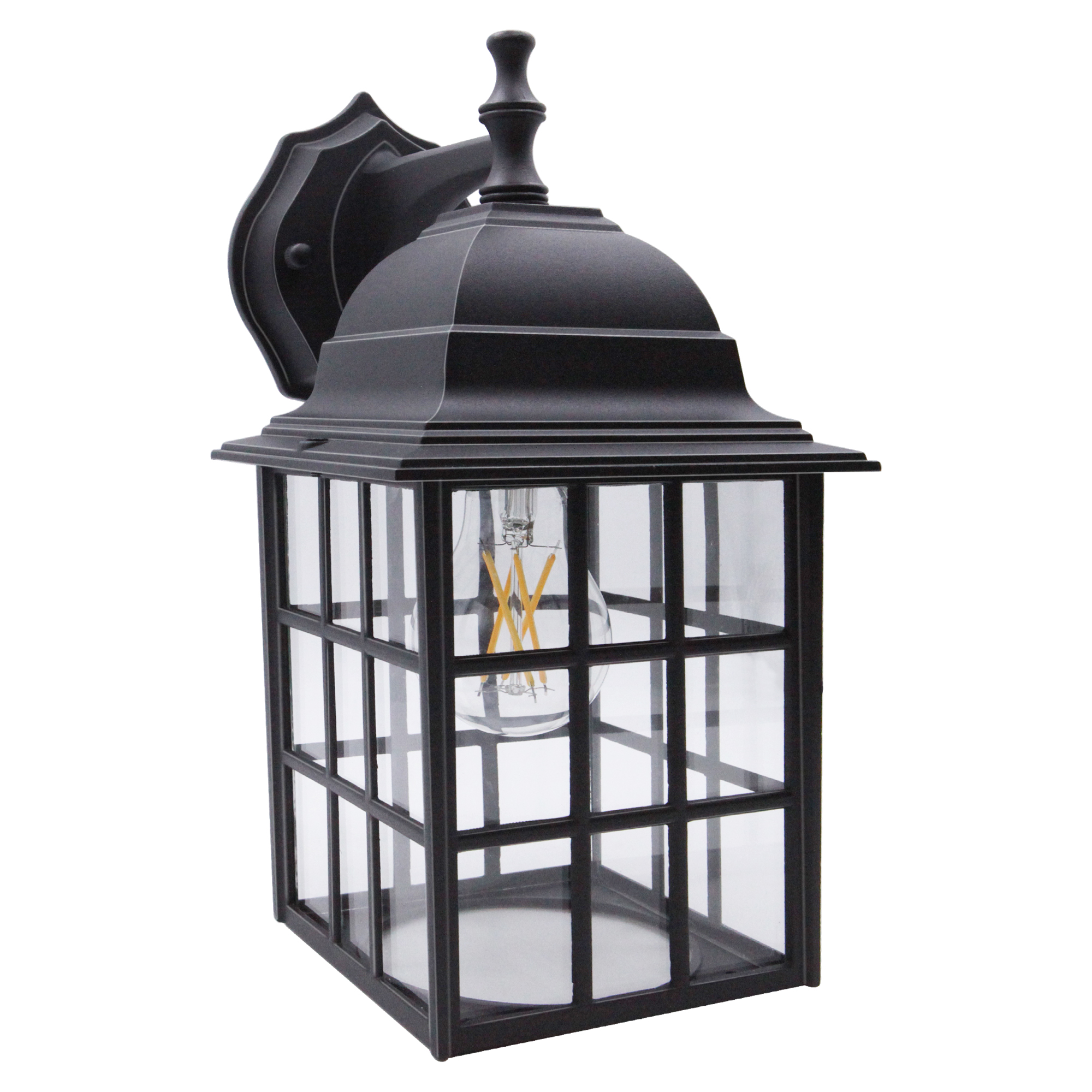 OD050812-BK - Wall Lantern 1 -Light 12.2-in H Matte Black Hardwired Outdoor Wall Light