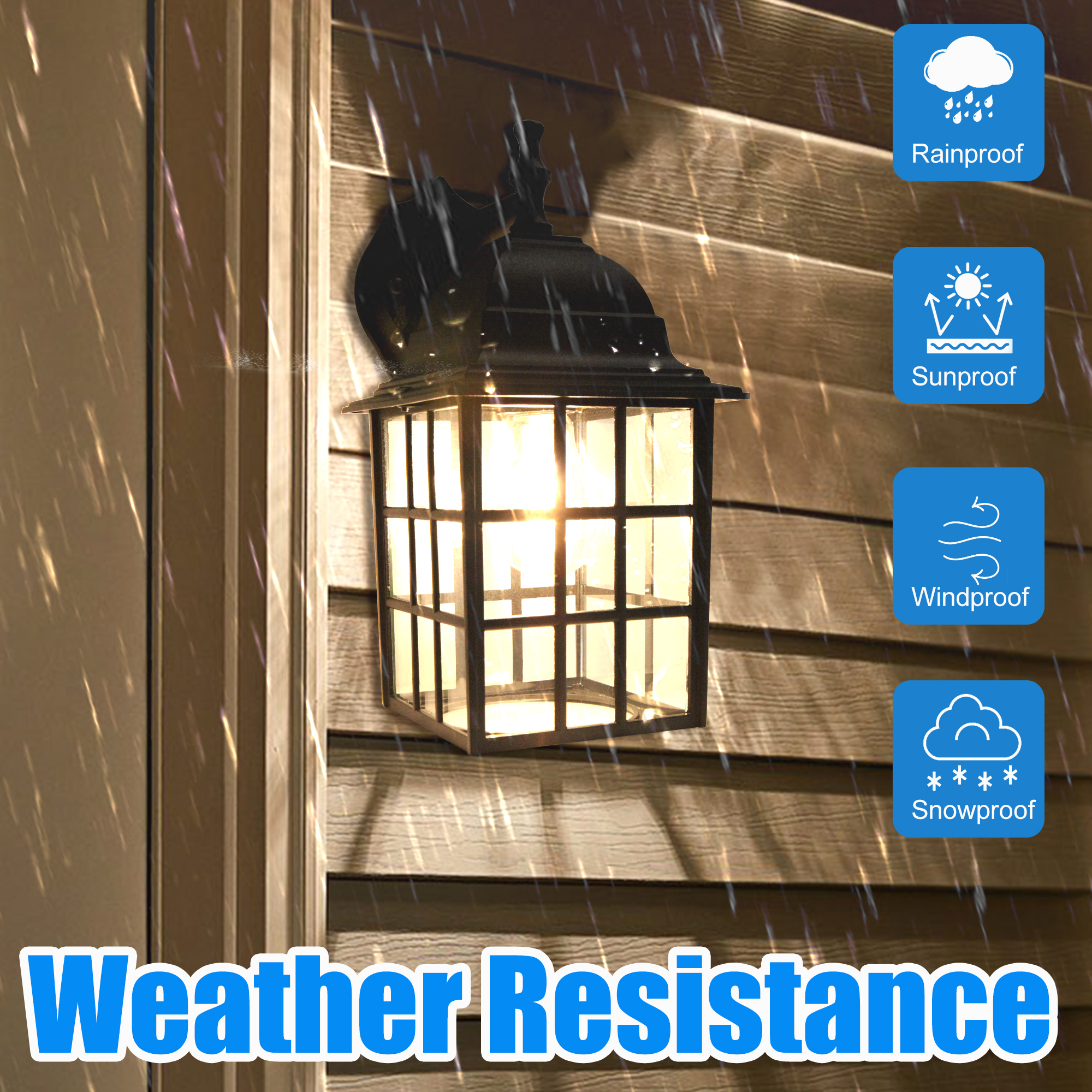 OD050812-BK - Wall Lantern 1 -Light 12.2-in H Matte Black Hardwired Outdoor Wall Light