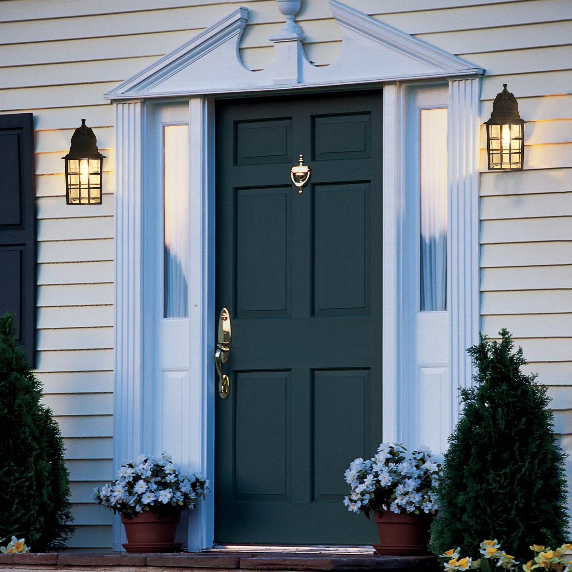 OD050812-BK - Wall Lantern 1 -Light 12.2-in H Matte Black Hardwired Outdoor Wall Light