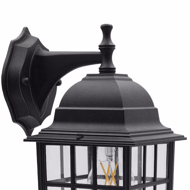 Wall Lantern 1 -Light 12.2-in H Matte Black Hardwired Outdoor Wall Light